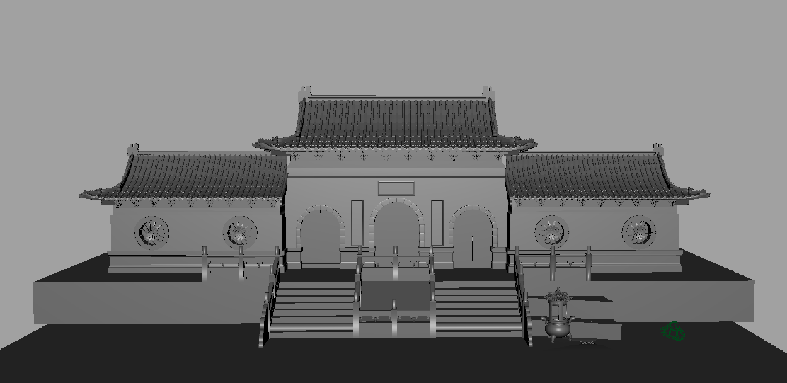 寺庙大门寺庙建筑中式古建筑maya模型下载插图