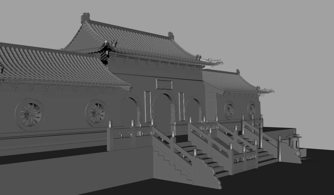 寺庙大门寺庙建筑中式古建筑maya模型下载插图3