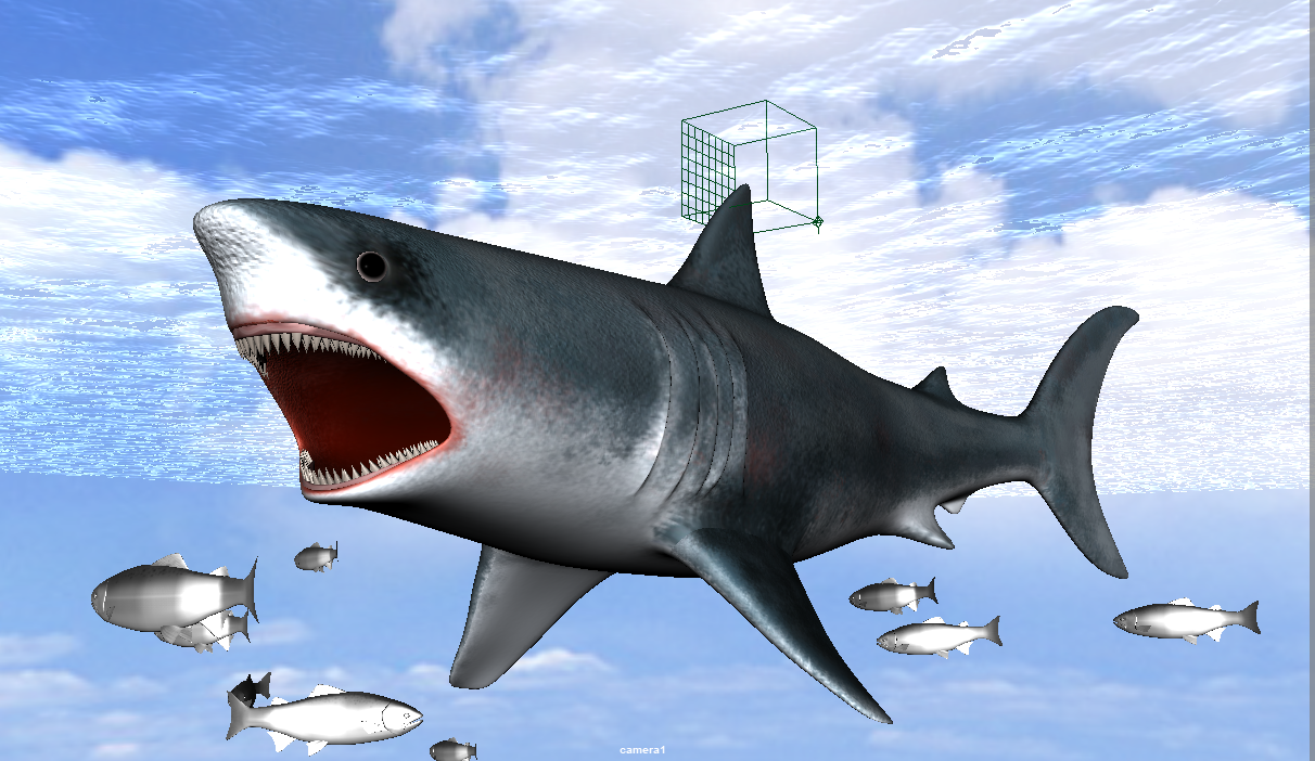 shark_finalwork水下鲨鱼张开口进食场景插图1