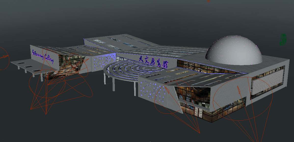 天文展览馆夜景New_Project建筑效果图模型下载插图1