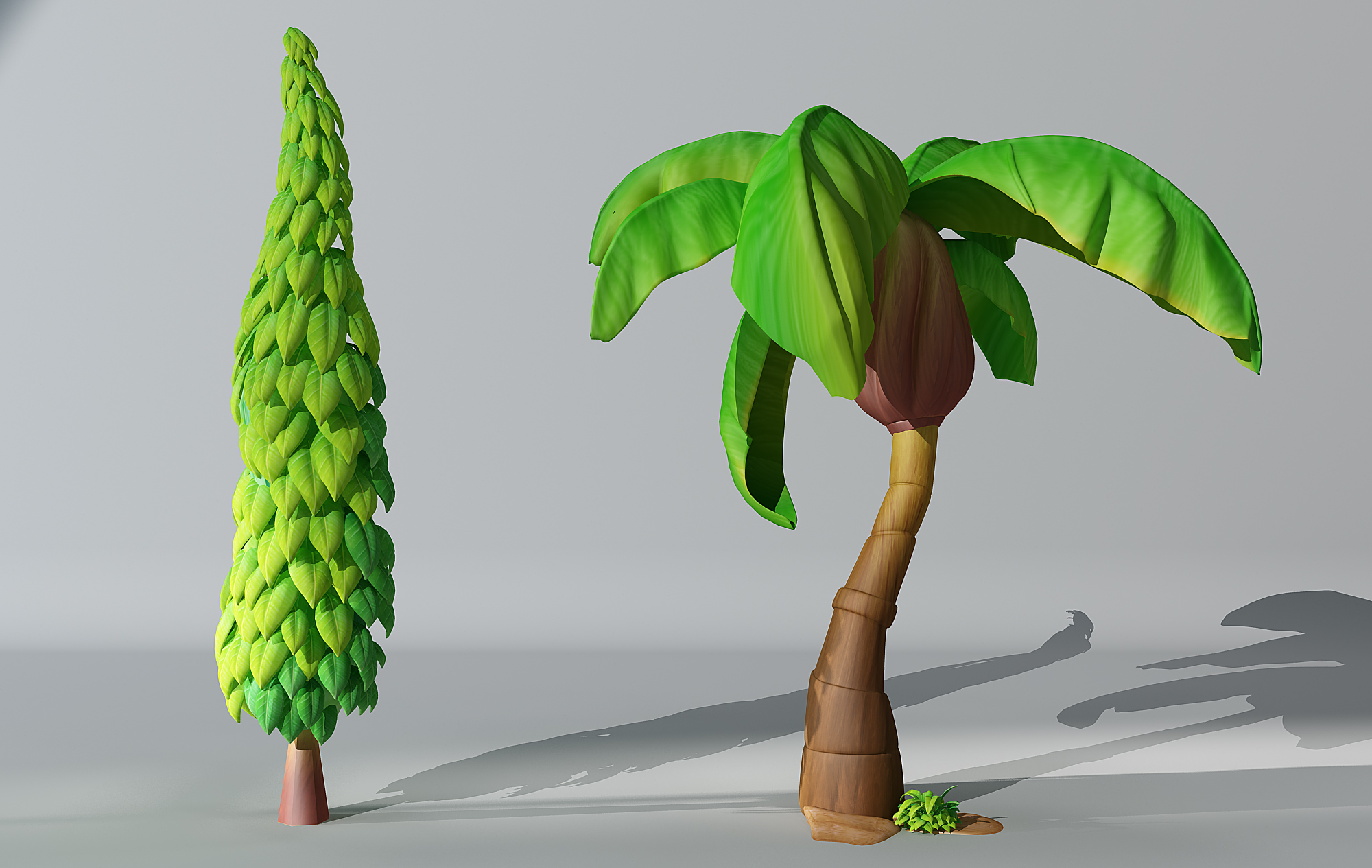 热带植物H12-0628树香蕉树卡通树3d模型下载插图