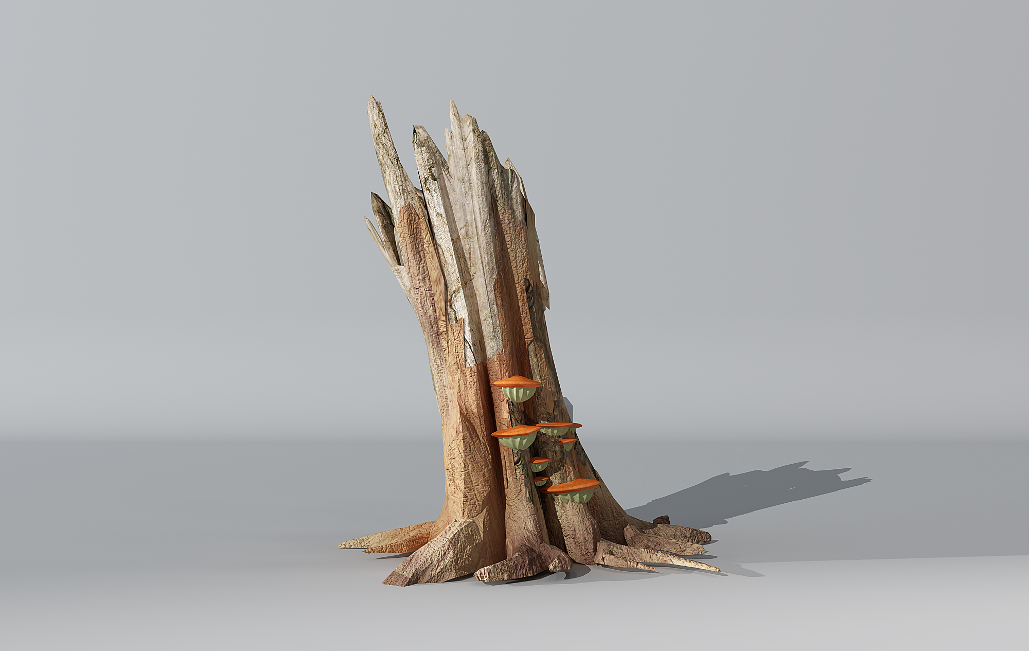 树桩枯树根蘑菇模型下载插图
