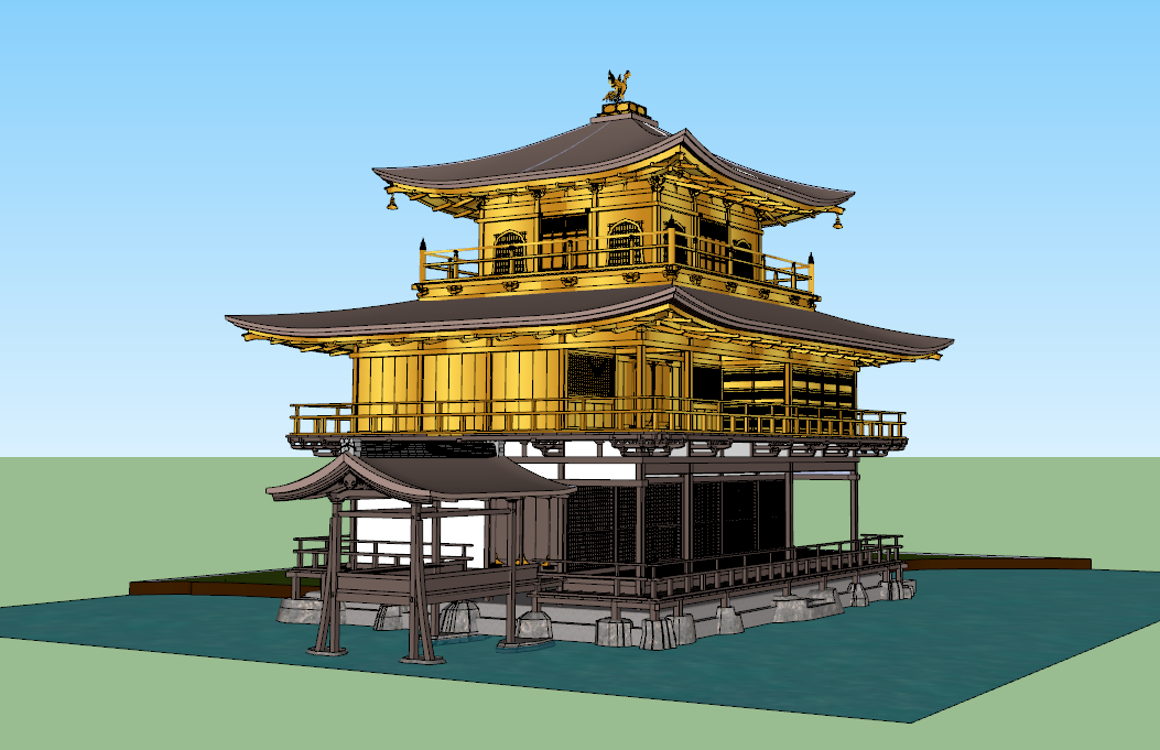 日式古建筑木屋古塔木房子日式阁楼建筑su模型下载插图
