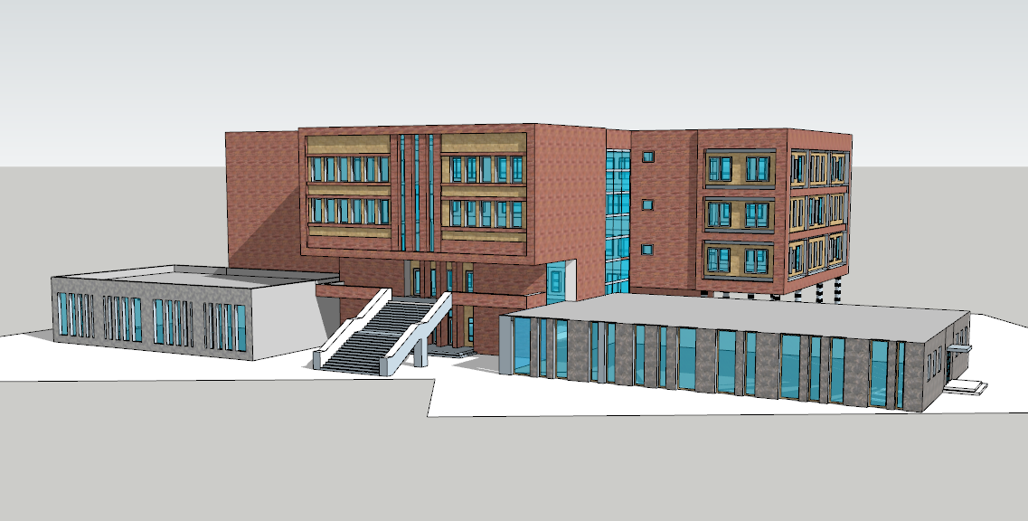 读书馆建筑su模型下载插图