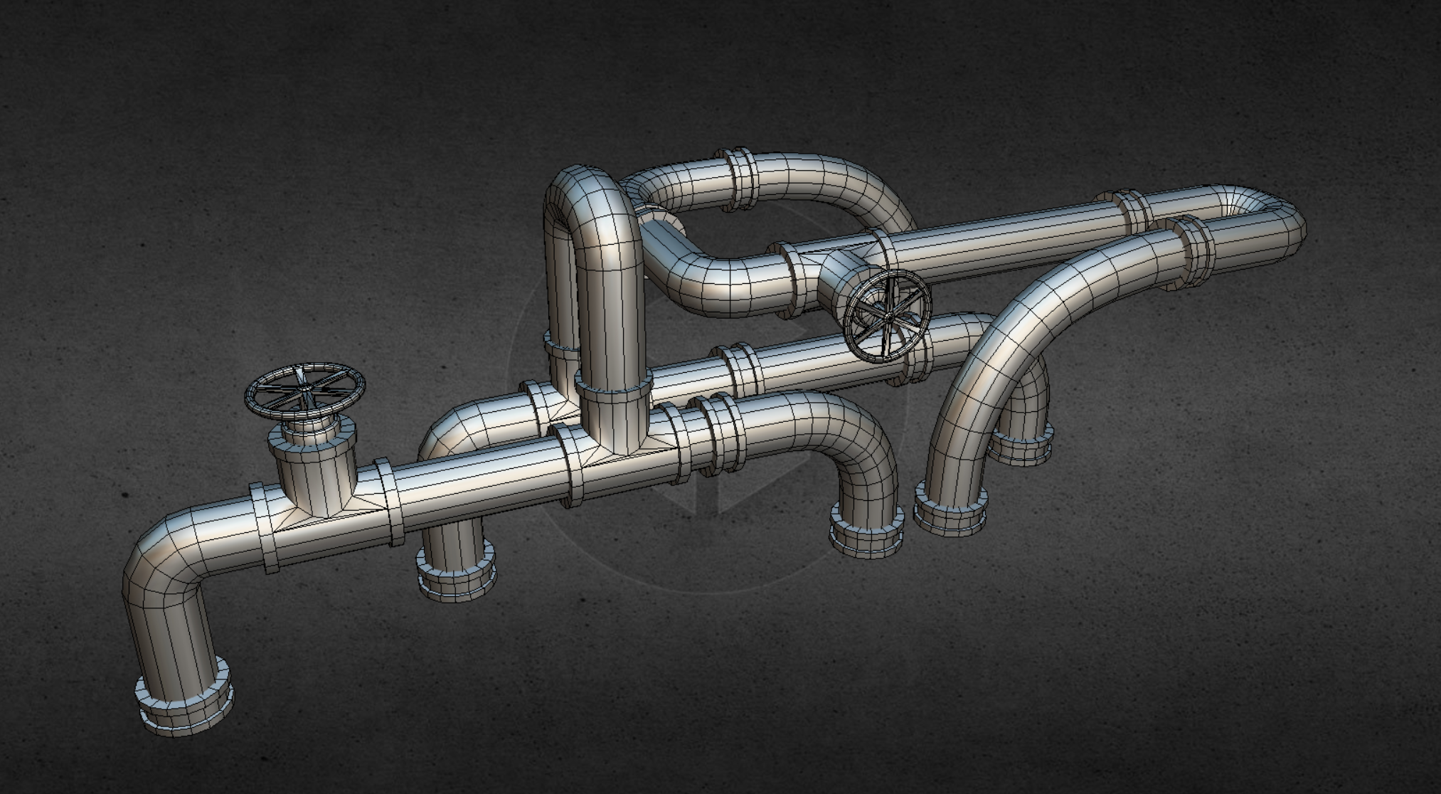 modular-pipes管道水管铁管fbx模型下载插图2
