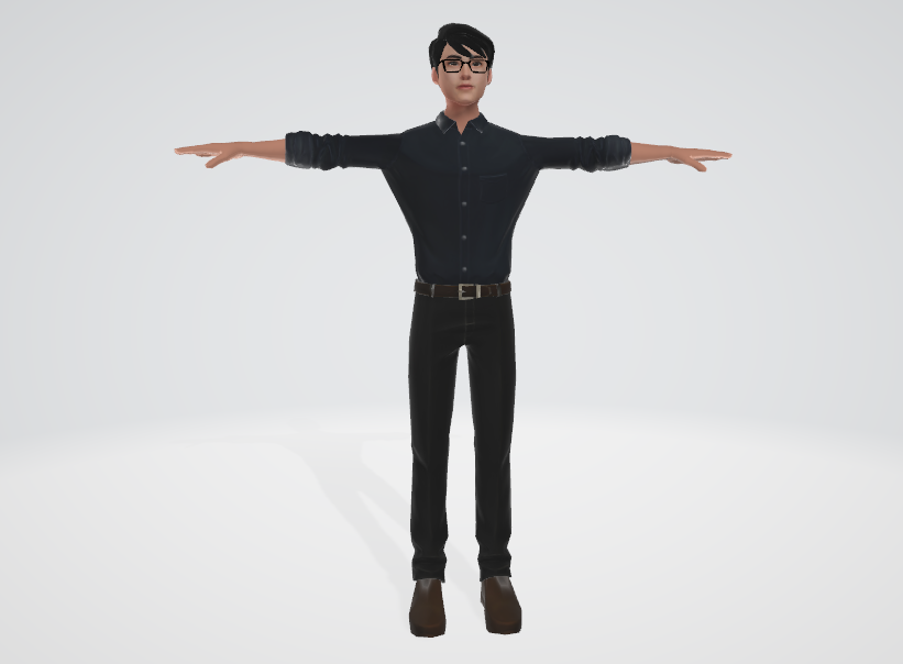 戴眼镜的帅气男孩男性头像VR聊天游戏人物模型插图