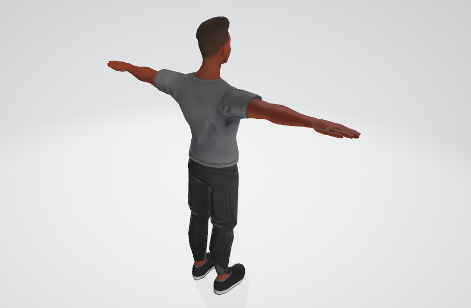 黑人男孩休闲装人物游戏男性角色fbx模型下载插图1