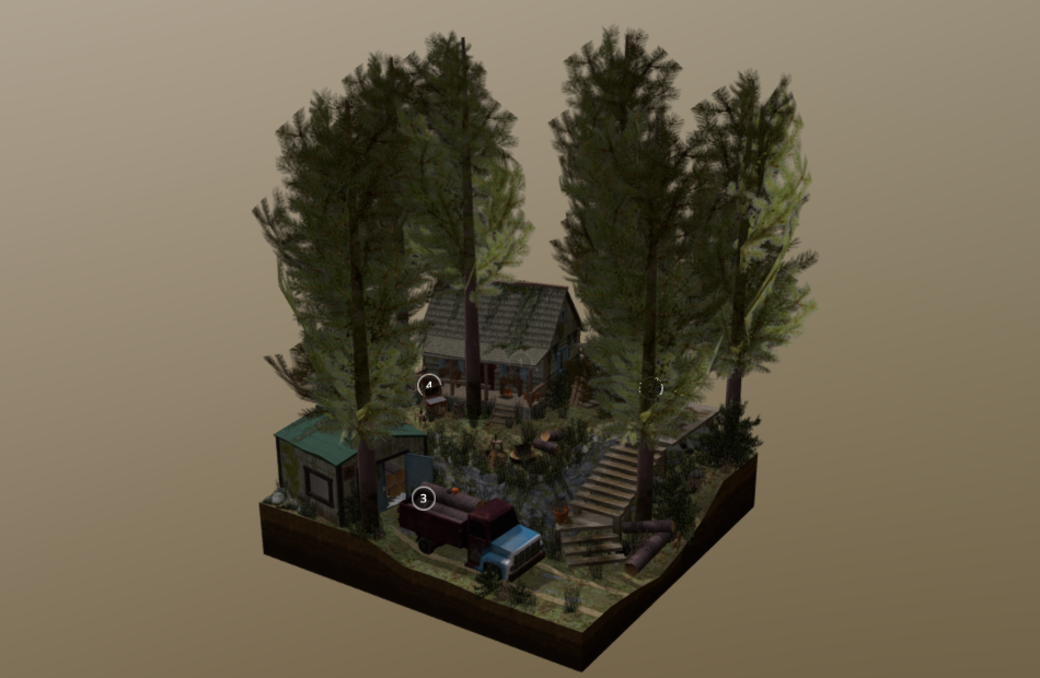 森林伐木工人房子家自然场景模型下载插图