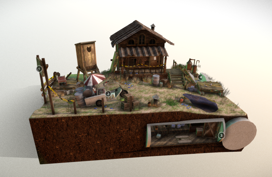 乡村的木房子农场森林木屋fbx模型插图