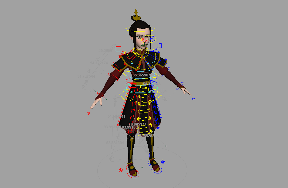 Azula_V1.0_Animation中国古代角色人物maya绑定插图1