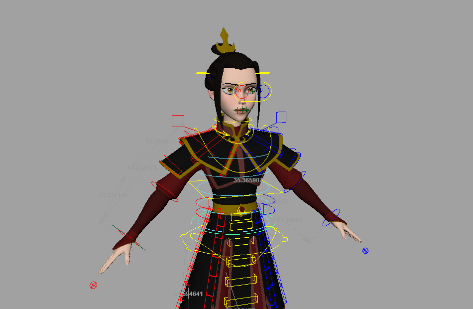 Azula_V1.0_Animation中国古代角色人物maya绑定插图2