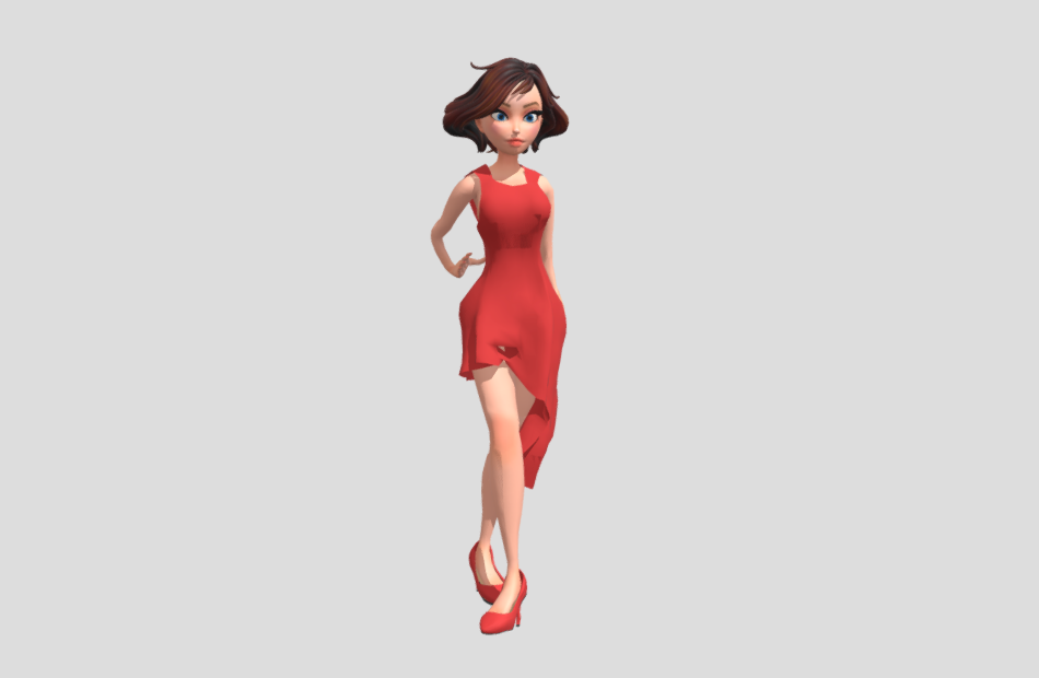 性感的女人走路动画fbx模型下载插图