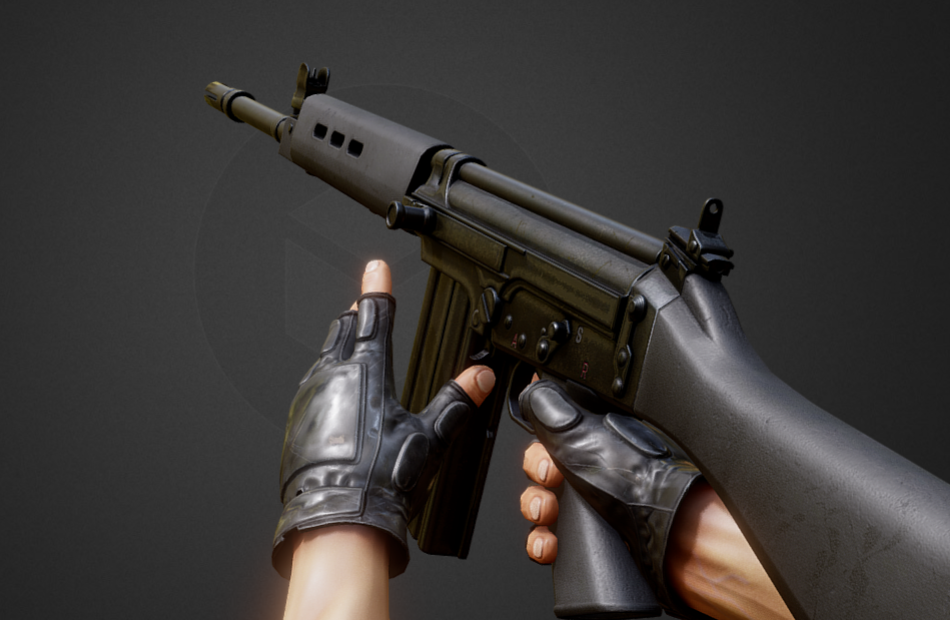 战斗步枪动画游戏准备动作模型下载插图