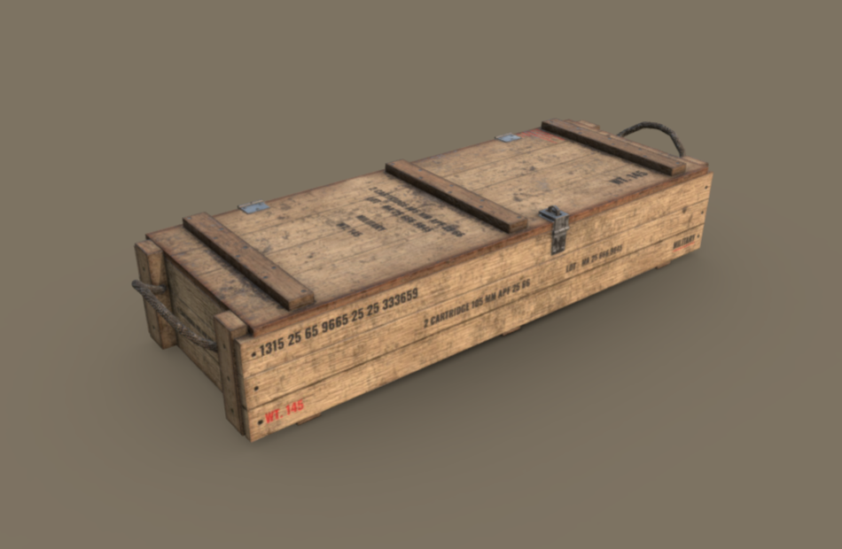 步枪箱木箱3d模型下载插图