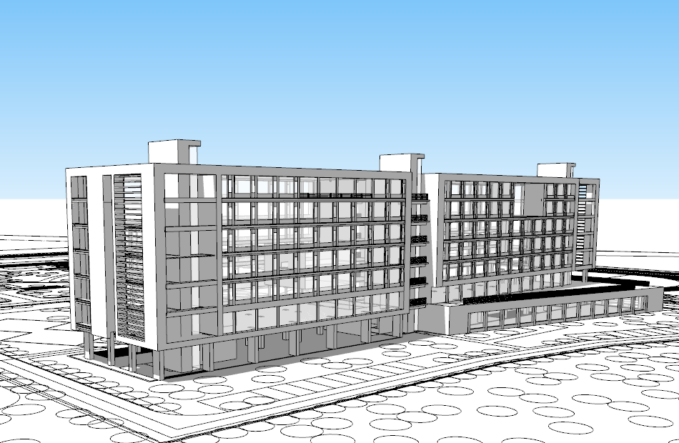 学校建筑规划教学楼宿舍楼大学校园建筑效果su模型下载插图1