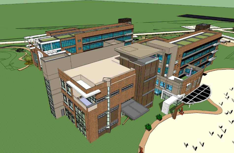 学校大学规划图学院建筑效果图建筑施工图Sketch Up模型下载插图2