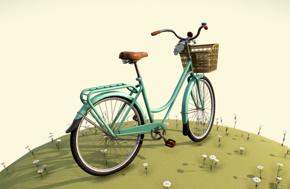 复古自行车fbx模型下载插图