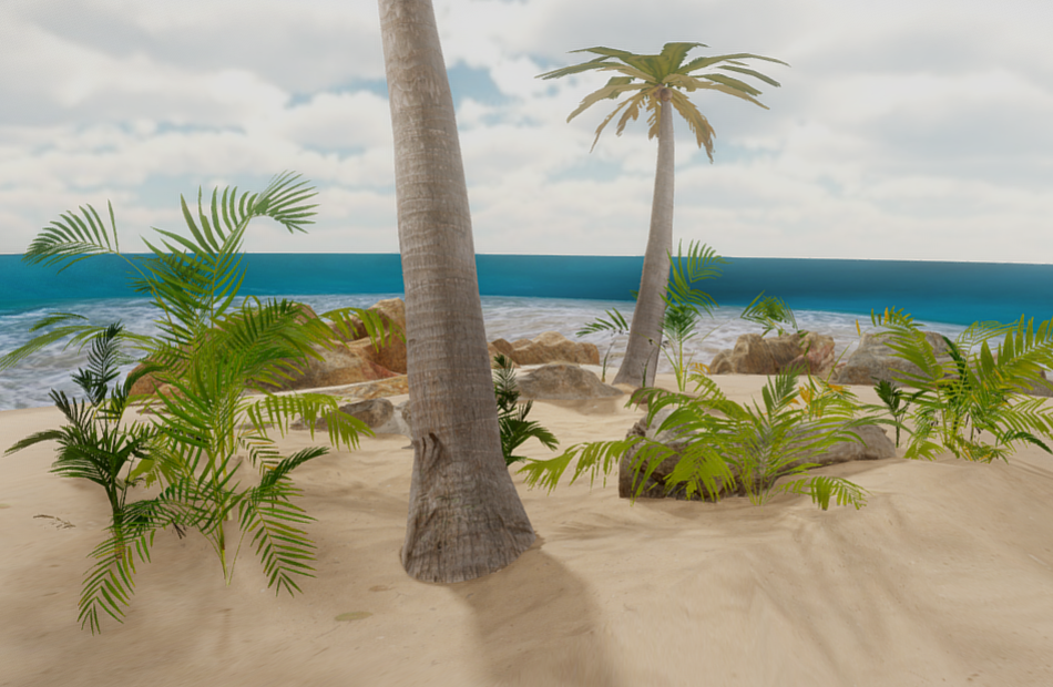 热带岛屿fbx自然场景模型下载插图