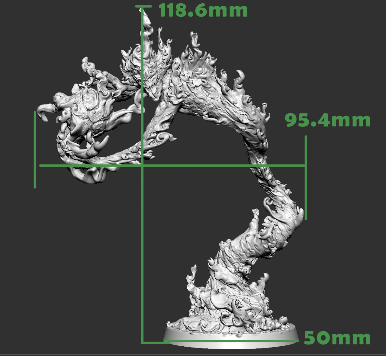 火焰怪兽怪物雕像3d打印模型下载插图1