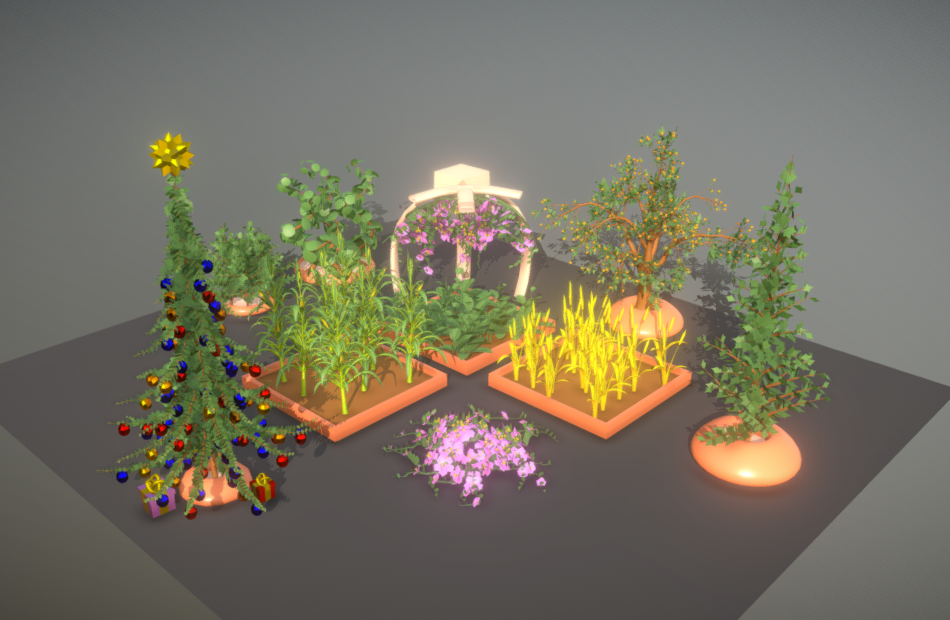 花园里的盆栽植物农场菜地花卉3d模型下载插图