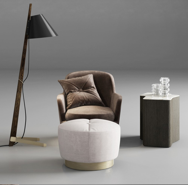 现代 沙发 台灯 脚蹬 茶几 扶手椅 咖啡桌插图