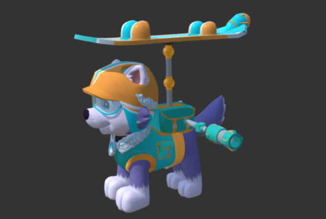 汪汪队 珠珠 雪橇犬 机器狗3d模型插图1