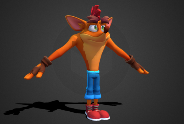 Crash bandicoot 古惑狼卡通角色3d模型插图