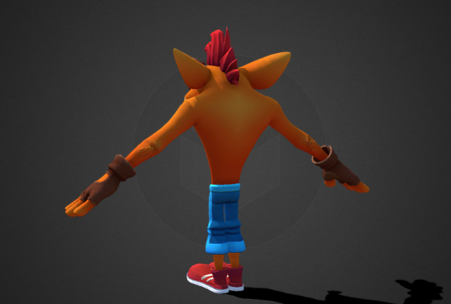 Crash bandicoot 古惑狼卡通角色3d模型插图1