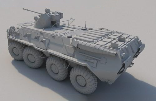 BTR 80 HP装甲车 轮式坦克3d模型插图