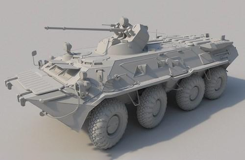 BTR 80 HP装甲车 轮式坦克3d模型插图2