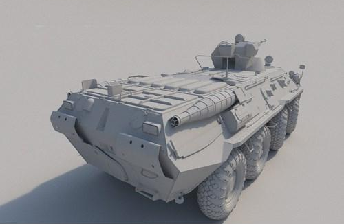 BTR 80 HP装甲车 轮式坦克3d模型插图1