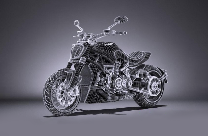 Ducati X-Diavel 2016 摩托车3d模型插图2
