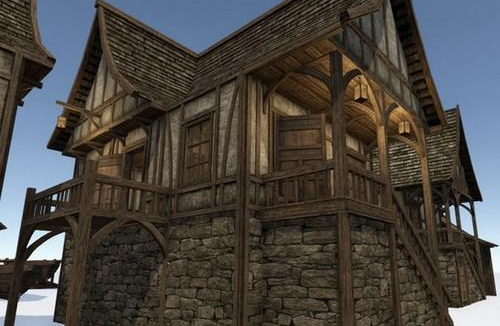 中世纪建筑木屋建筑素材包unity3d模型插图3