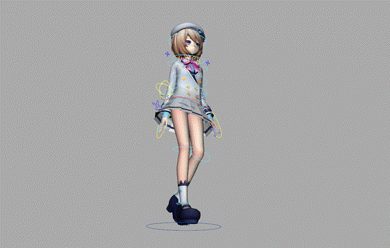 Blanc1_lufeng校服短裙动漫人物maya绑定模型插图2