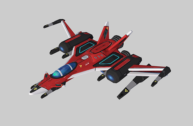 模块化宇宙飞船科幻战舰飞机c4d模型插图