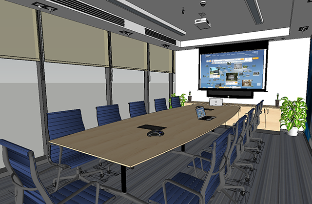 现代公司内部办公室会议室SU模型插图2