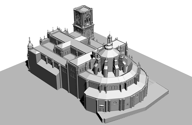 西方教堂城堡建筑3d模型插图