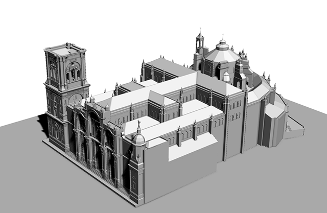 西方教堂城堡建筑3d模型插图1