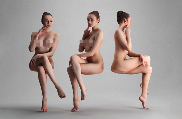 女性身体人体艺术写实扫描3d模型插图