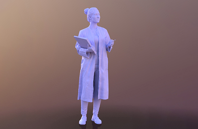 看病的医生白衣天使女护士医务人员3d扫描模型插图2