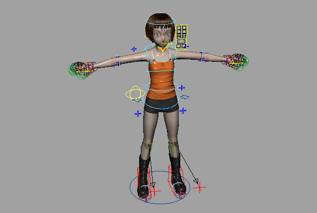 清爽夏装短发动漫女孩maya绑定模型，带跑步走路动画插图