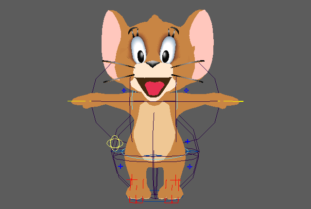 猫和老鼠-Jerry卡通老鼠maya动作绑定模型插图