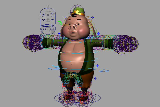 猪八戒ZhuBaJie_Rigging_Maya绑定模型插图