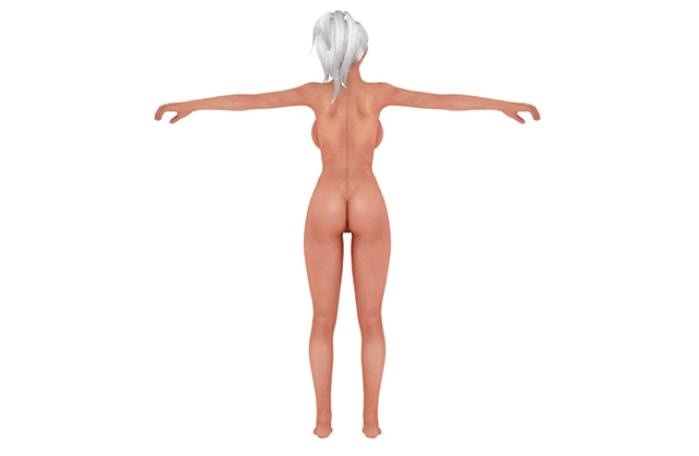 美女基础人体艺术模型游戏模型_EVY绑定模型_3dmax绑定游戏人物插图2