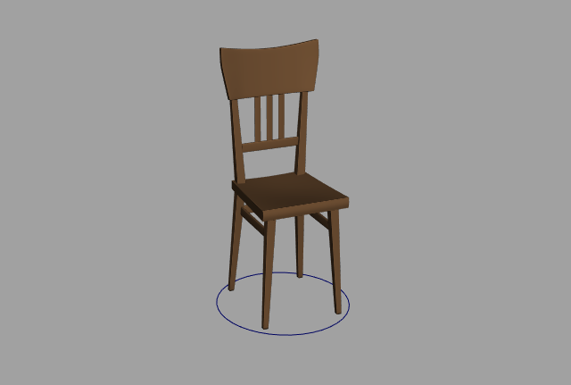 木椅餐椅靠椅maya模型插图