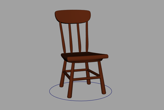 简易木椅maya绑定模型插图