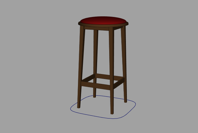 高脚凳凳子maya绑定模型插图
