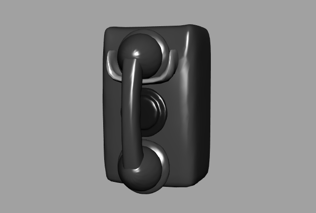 老式公用电话亭电话机maya模型插图