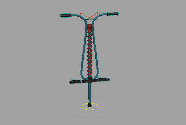 跳跳杆 弹跳器 弹簧单高跷maya绑定模型下载插图