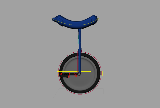 独轮脚踏车单轮车maya绑定模型，有多套贴图插图1